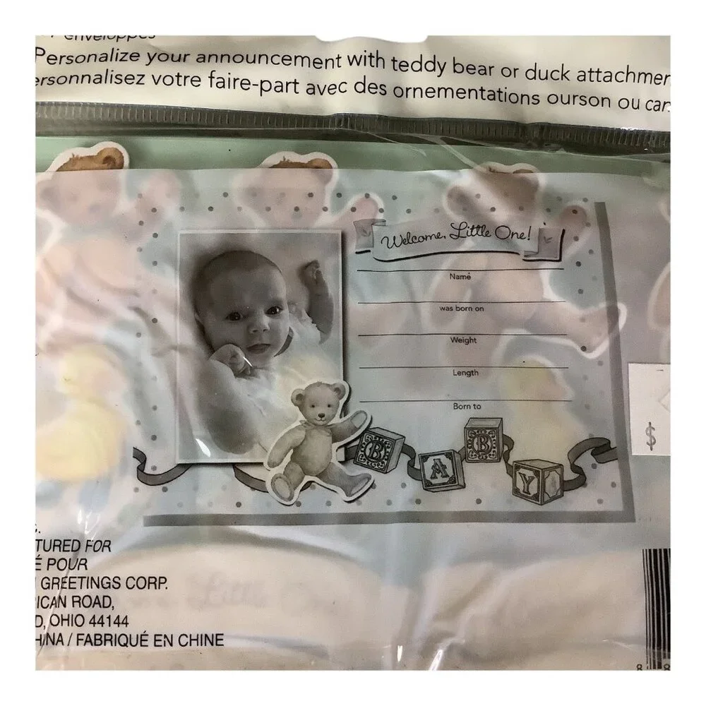 American Greetings Welcome Little One Baby Birth‎ Announcement Kits 4 Packs